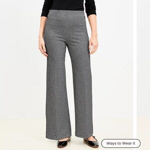 LOFT Houndstooth Wide Leg Ponte Pants